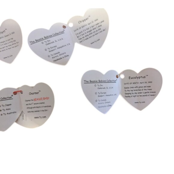 Vintage Original TY Beanie Baby Tags Lot of 6 Starlett, Charmer, Replacement Tag - Picture 5 of 5